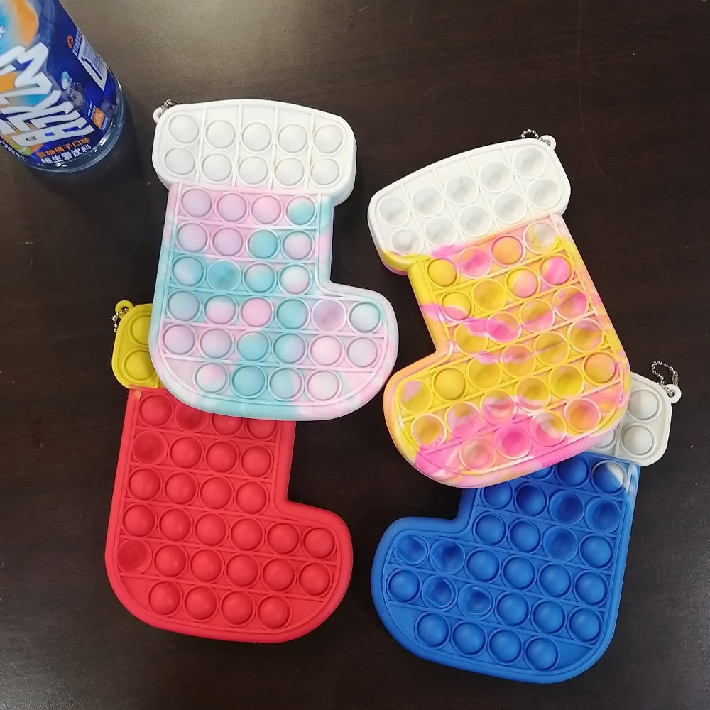 4 for $18 | Christmas Pop it Fidget Toys Stocking Stuffer Santa’s Boots 4 Colors